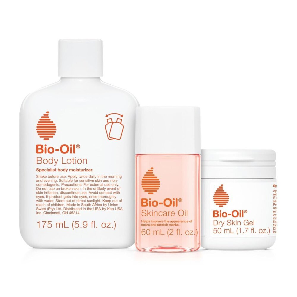 Skincare Set for Scars, Stretch Marks, and Dry Skin, 3 Pc Travel Size Kit Includ